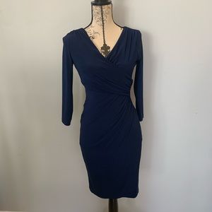 Navy blue wrap dress